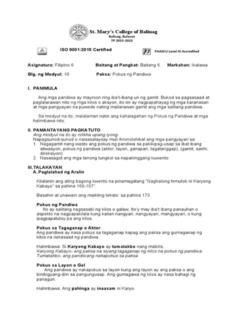 Image result for Sample Module for Grade 6