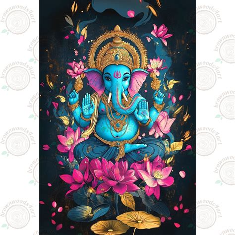 Buy Photo Art #18 Ganpati Canvas Frame for Home Décor – Brownwoods4art