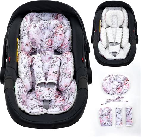 Amazon.com: Infant Car Seat Insert with Extra Headrest, Adjustable ...