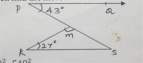 in figure if PQ is parallel to RS then find the measure of m - Brainly.in