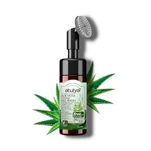 Atulya Aloe Vera Foaming Face Wash With Built-In Silicone Brush ...