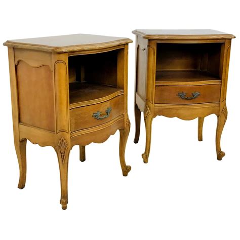 Pair of French Country Provincial Style Bombe Nightstand Attributed to ...