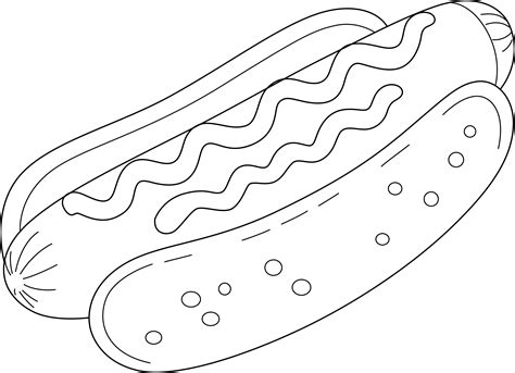 Plain Hot Dog Coloring Page Sausage Dog Outline Images – Browse