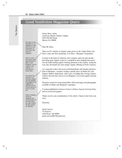 Image result for Query Letter Examples
