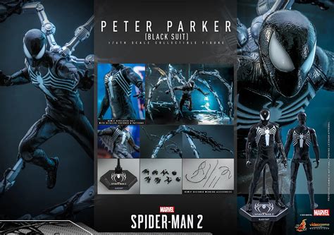 Peter Parker (Black Suit) - Spider-Man 2 Marvel Hot Toys Collectibles 1 ...