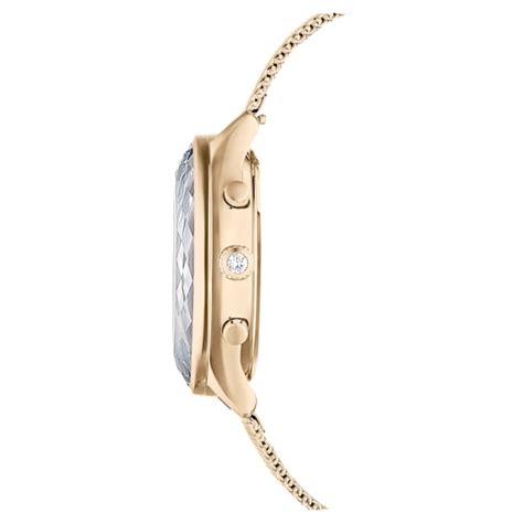 Nova chrono watch, Swiss Made, Metal bracelet, Gold tone, Champagne ...