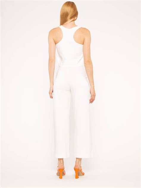 Off-White Ponte Knit Straight Leg Pant: Cropped | Ripley Rader