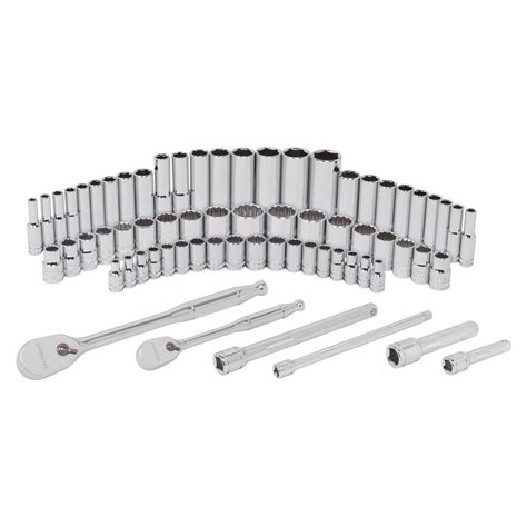 DieHard 1/4" and 3/8" Drive Ratchet Socket Set, SAE & Metric, 68-Piece ...