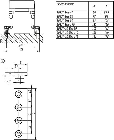 Clamping rails for linear actuator with ball screw drive | norelem