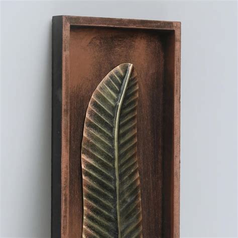 Buy VEDAS Metal and Wood Park Leaf Framed Wall Art from Vedas at just ...