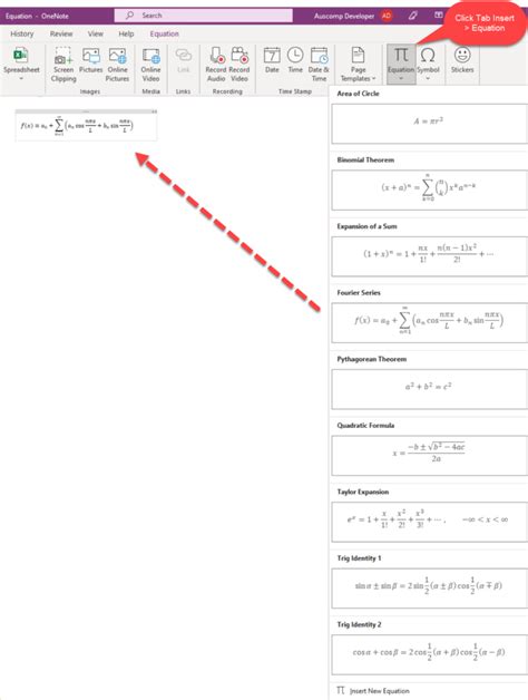 Image result for How to Make Math Line in OneNote