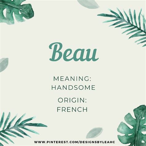 Beau - A Handsome Baby Boy Name