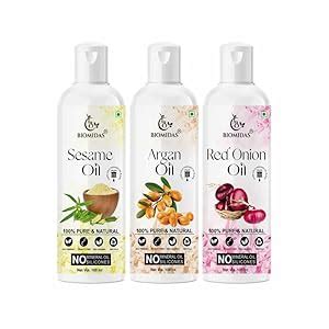Buy Biomidas 100% Pure Sesame Oil & Argan Oil & Red Onion Oil 100ML ...