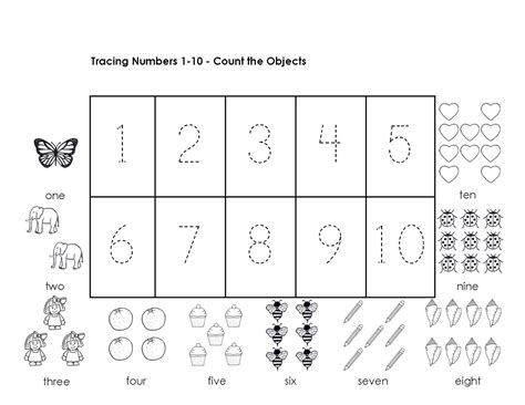 Tracing Numbers 1-10 Worksheets | Activity Shelter
