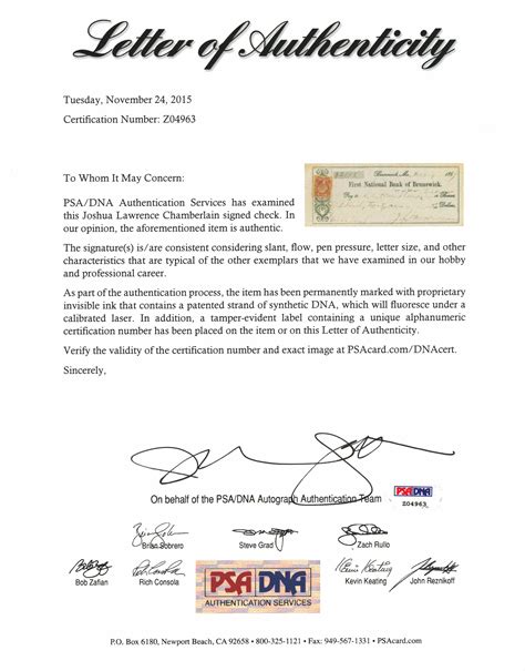 Joshua Lawrence Chamberlain Signed Check | RR Auction
