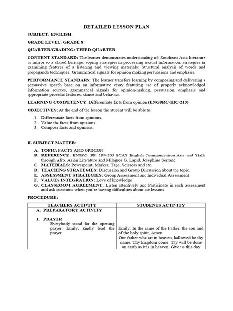 Image result for Sample Lesson Plan with Annotation Pmes