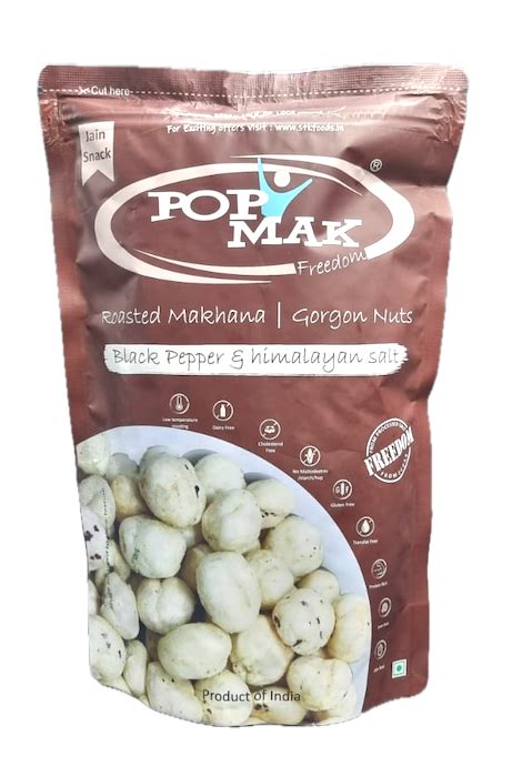 Popmak Roasted Makhana Black Pepper & Himalayan Salt – Regal Plus India