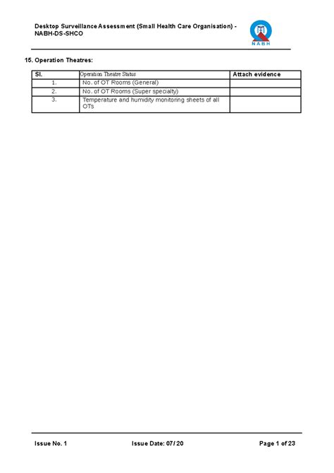 DS-2022- Annexure-15 TO 20 - 15. Operation Theatres: Sl. Operation ...
