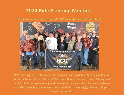 2024 Ride Planning Meeting, Wild Prairie Harley-Davidson, Eden Prairie ...