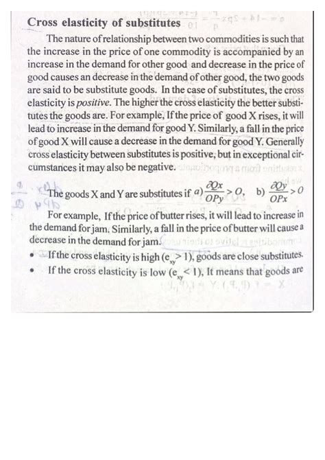 Cross Elasticity of substitutes - BA Economics - Studocu