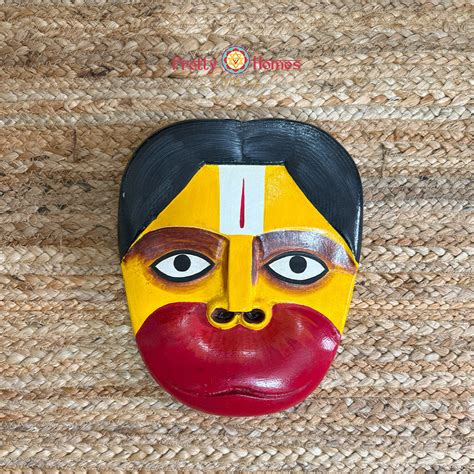 Wooden Hanuman Mask Wall Decor | Pretty Homes India