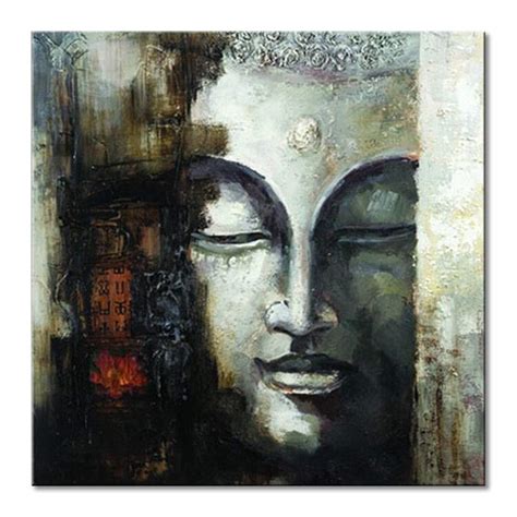 Seekland Art Hand Painted Large Buddha Face Canvas Wall Art Abstract ...