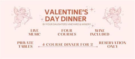 Valentines Day Reservations! 4-Course Dinner with Wine, Four Daughters ...