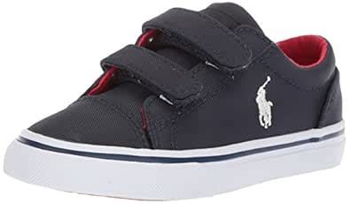 Buy Polo Ralph Lauren Kids Boys' Brayden EZ Sneaker, Navy Nylon, 4.5 ...