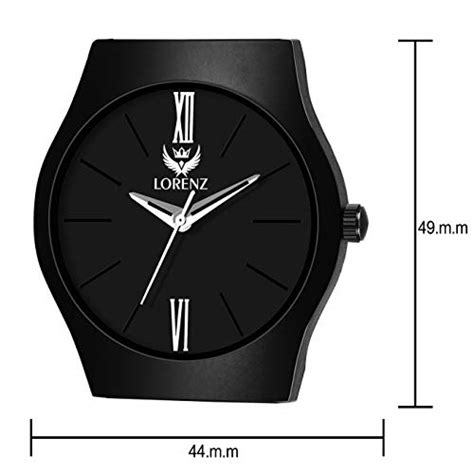 Buy LORENZ Full Black Leather Strap Watch for Men & Boys- MK-2036W at ...