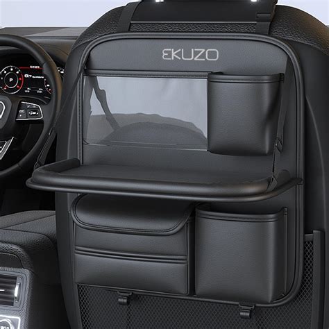 Amazon.com: EKUZO Back Seat Car Organizer with Tray,Foldable Car Table for Backseat Headrest ...