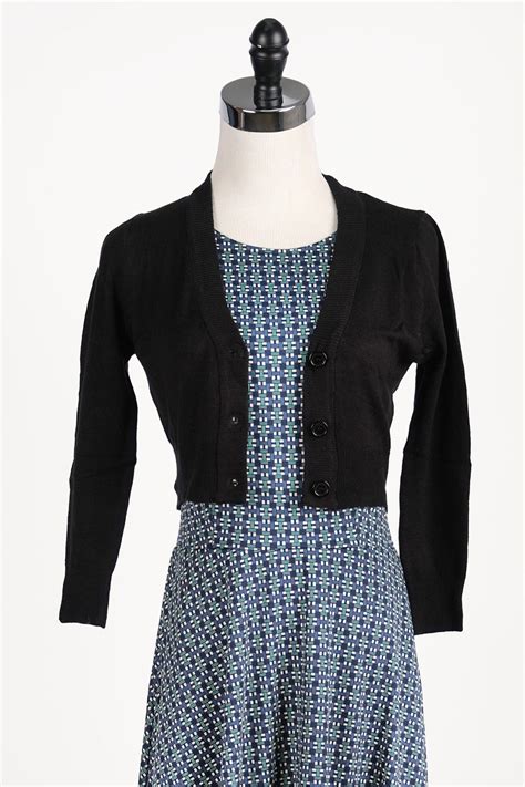 Classic Black Cropped Cardigan for Dresses – karina dresses