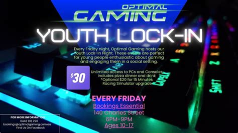 Optimal Gaming Youth Lock-in This FRIDAY, Optimal Gaming, Launceston ...