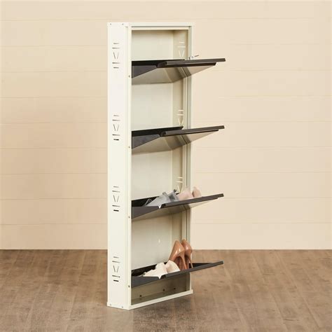 Buy Helios Lagos Metal 8 Pairs Shoe Cabinet - Grey from Helios by Home ...