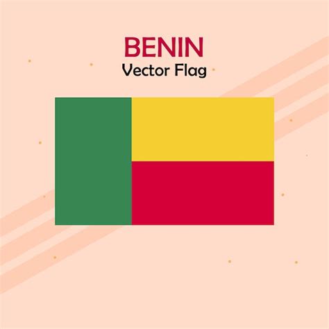 Les lignes de drapeau vecteur du Bénin et le stock | Vecteur Premium