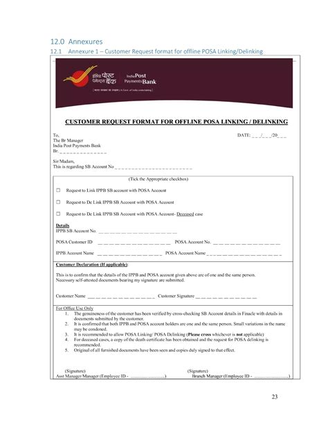 Application form for POSA Linking/Delinking with IPPB Account ...