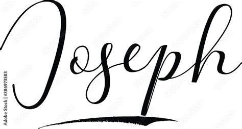 Joseph-Male Name Cursive Calligraphy on White Background Stock Vector ...