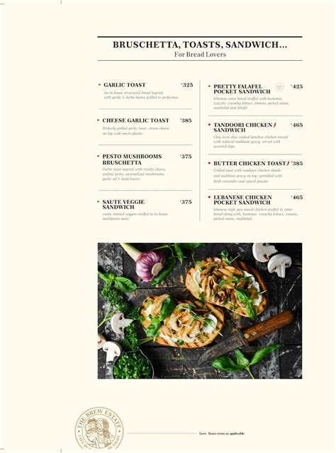 Menu at The Brew Estate Pathankot, India