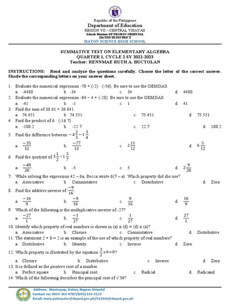 Image result for Grade 7 Math Test Questions