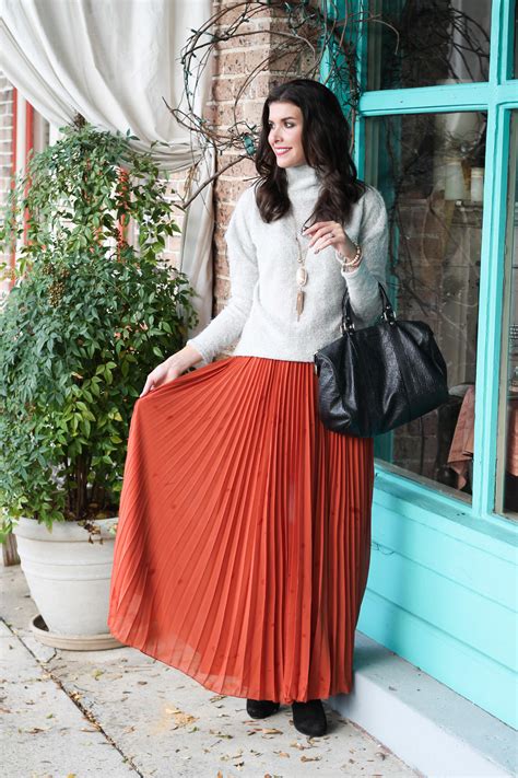 Pleated Fall Maxi Skirt - Style Waltz