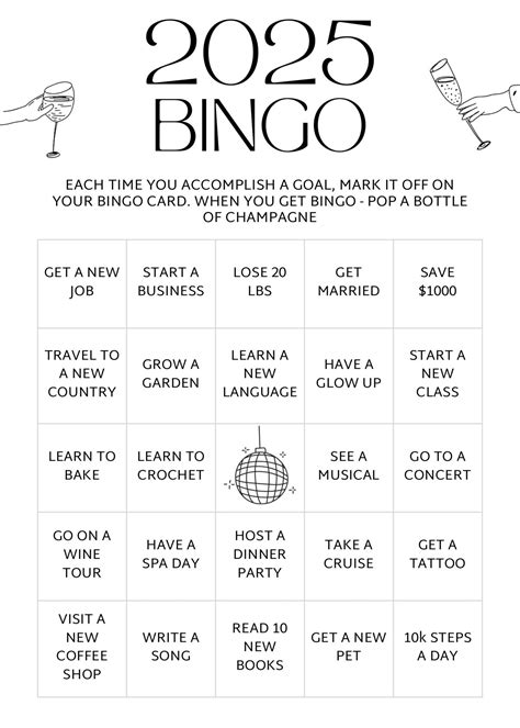 2025 New Years Bingo Card New Years Resolution Bingo Game NYE Activity ...