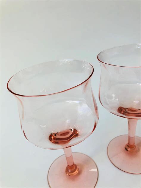 Blush Pink Wine Glasses, Set of 4 at 1stDibs | light pink wine glasses ...