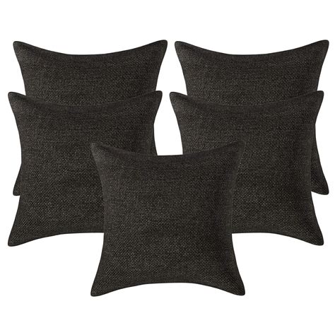 Kuber Industries Self Design 5 Piece Jute Cushion Cover Set - 16"x16 ...