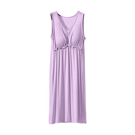 Wdfiry Nightgowns for Women with Built in Bra Removable Pads Nightshirt ...