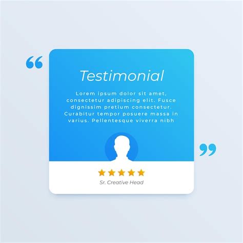 Testimonial review template with star rating remark | Free Vector