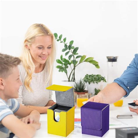 Buy 2 Boxes Leather Deck Card Boxes Large Size Fit 100 Plus Sleeved ...