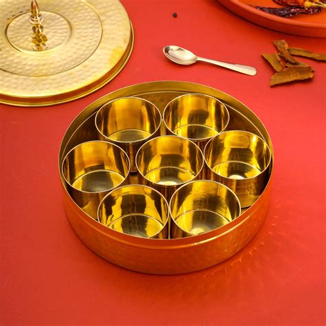 Brass Masala Daani/Spice Box (2.5 Inch) – Vedansh Craft