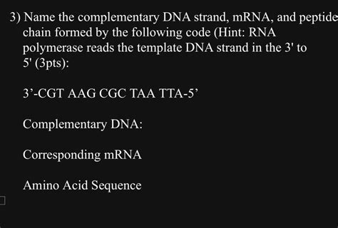 Image result for Complementary mRNA Strand