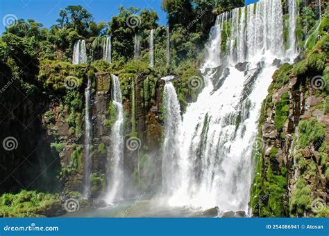 The Amazing Iguazu Waterfalls in Brazil Stock Image - Image of fall ...