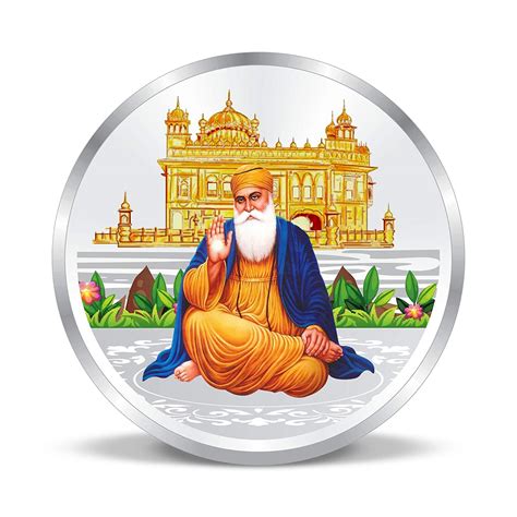 Buy Religious Silver Coin Of Guru Nanak Dev Ji at Gurudwara/ Pure ...