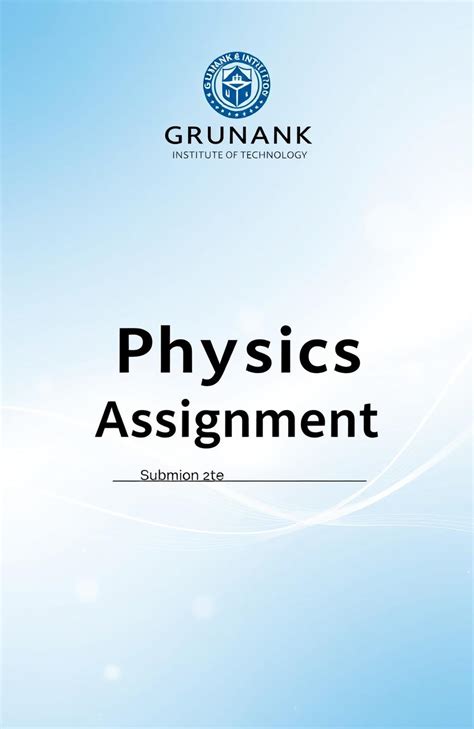 Image result for Physics Assignment Template